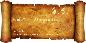Haász Vincencia névjegykártya